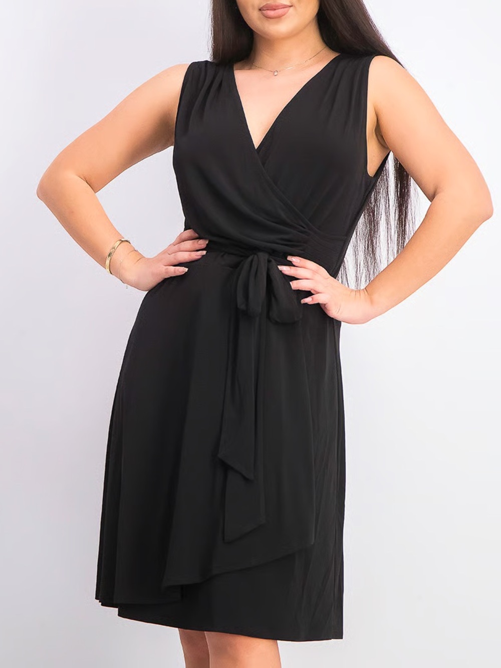 41 Hawthorn Black Wrap Dress with Side Tie